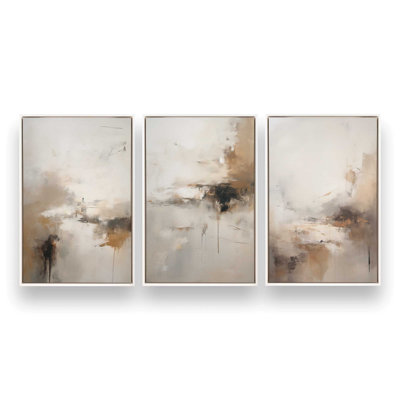 Gentle Gilded Gust Set of 3 Canvas Prints in a Frame