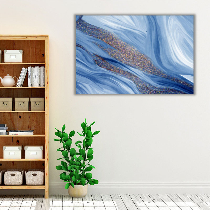«Blue Waves of Gold», reproduction d'art sur toile, H 40 po x l 60 po