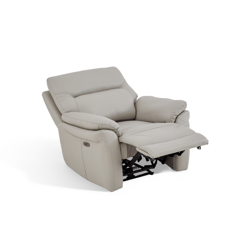 Tationa 99cm Wide Leather Match Standard Recliner, Leather Match - Grey