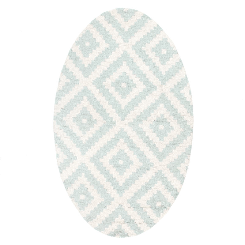 Wilmar Wool Geometric Indoor Rug, Oval 9' x 12'
