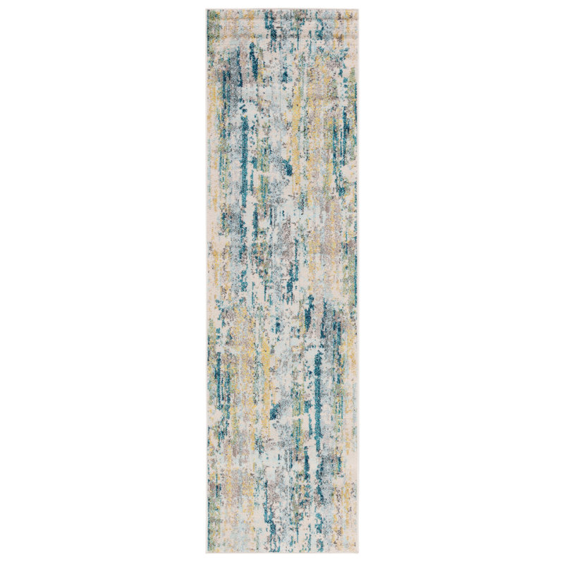 Riccio Abstract Beige Area Rug, Runner 2'3" x 8'