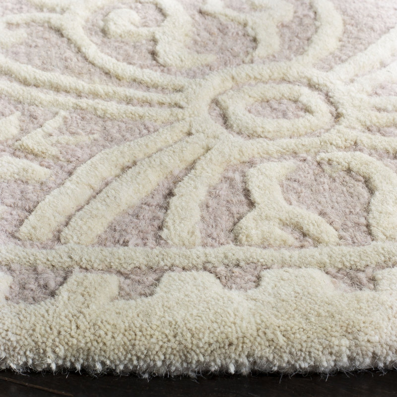 Ame Hand Tufted Wool Geometric Rug, Square 6'
