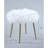 Eury Faux Fur Accent Ottoman With Gold Legs