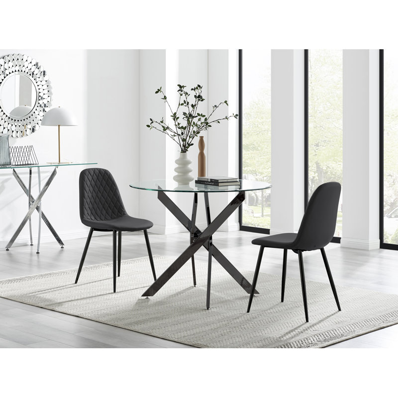 Bernell 2 - Person Dining Set, Black/Black