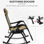 Chaise berçante d'extérieur pour 2 personnes, fauteuil inclinable pliable à gravité zéro avec coussin, porte-gobelet et téléphone, beige, structure en acier, aucun assemblage requis pour plus de commodité, structure de salon 2 pièces durable