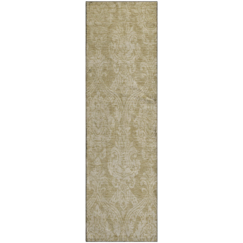 Premium Machine Washable Honig AMF1659 Damask Rug, Runner 2'3" x 7'6"