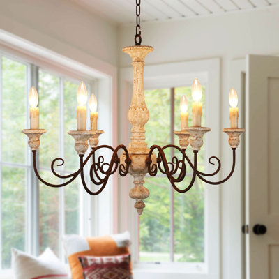 Lustre classique / traditionnel à 6 lumières de style bougie Donnelly
