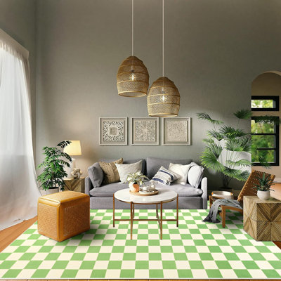 Tapis à carreaux lavables pour tapis de salon