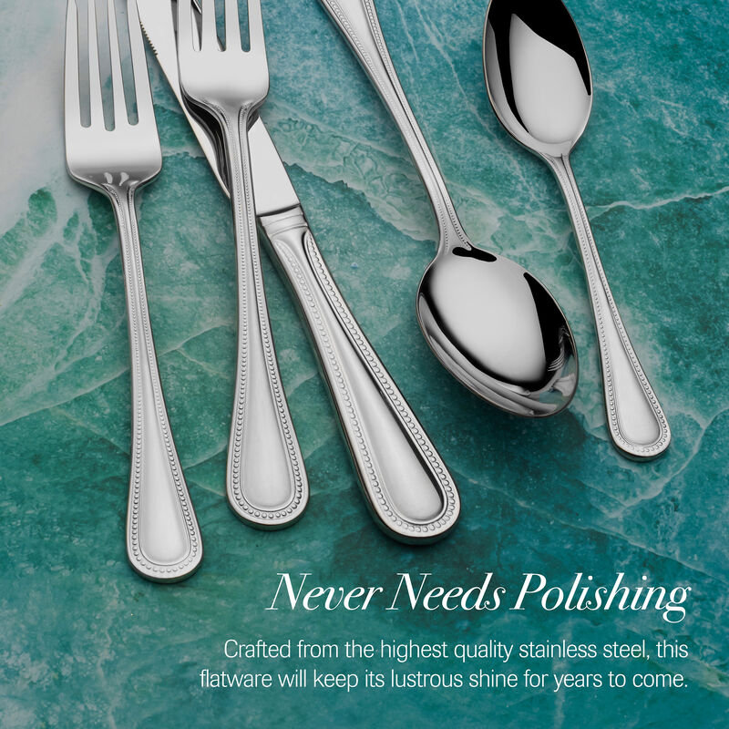 Wallace Wallace Continental Bead Stainless-Steel 65-Piece Boxed Flatware Set, Service for 12