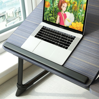 White Folding Laptop Table Stand Bed Breakfast Tray Sofa Portable Computer Desk