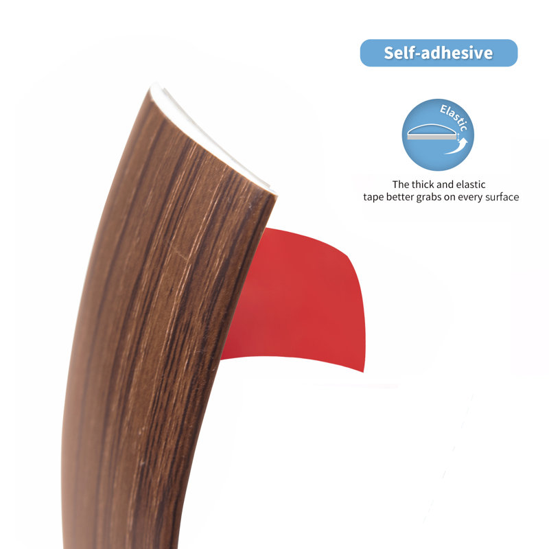 0.14" Thick x 1.57" Wide x 120" Length Self Adhesive Vinyl Strip for Joining Floor Gaps, Carpet Thresholds, Cherry