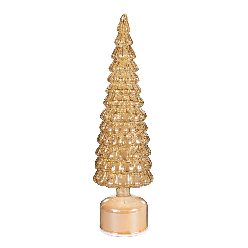LED Rotating Glass Tree Table Décor, 16in. H