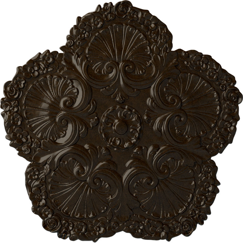 Endurathane Shell Ceiling Medallion, 25 5/8"OD x 1"P, Hand-Painted Bronze Finish, Bronze