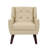 Jaqueze Upholstered Cream Faux Leather Tufted Square Arm Accent chair-1245556896