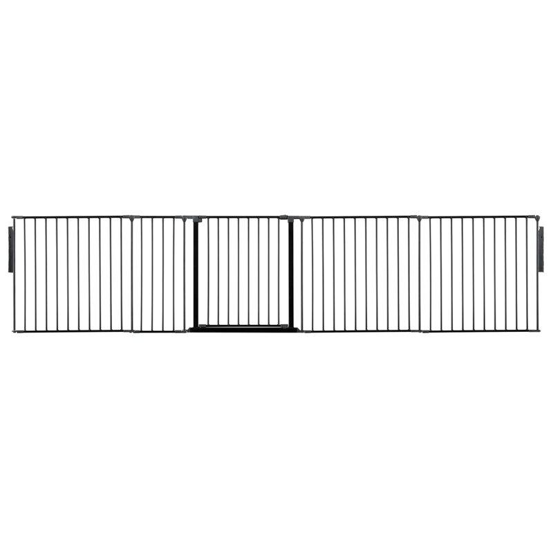 Bottali 70cm H Metal Folding Room Divider, 70cm H x 331cm W x 1.5cm D, Black
