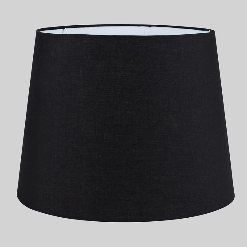 Aspen 34cm H Cotton Empire Pendant Shade ( Clip On ), Black