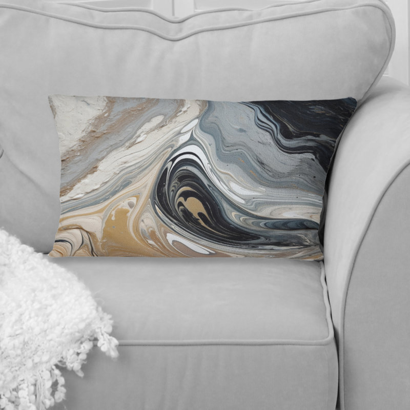 Coussin décoratif gris et noir Aqua Symphony