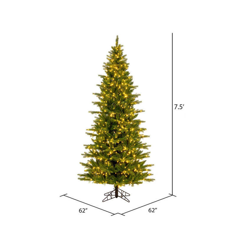 Vickerman 7.5'' X 44" Brighton Pine Artificial Christmas Tree, 3Mm LED Color Changing Lights, 7.5 ft