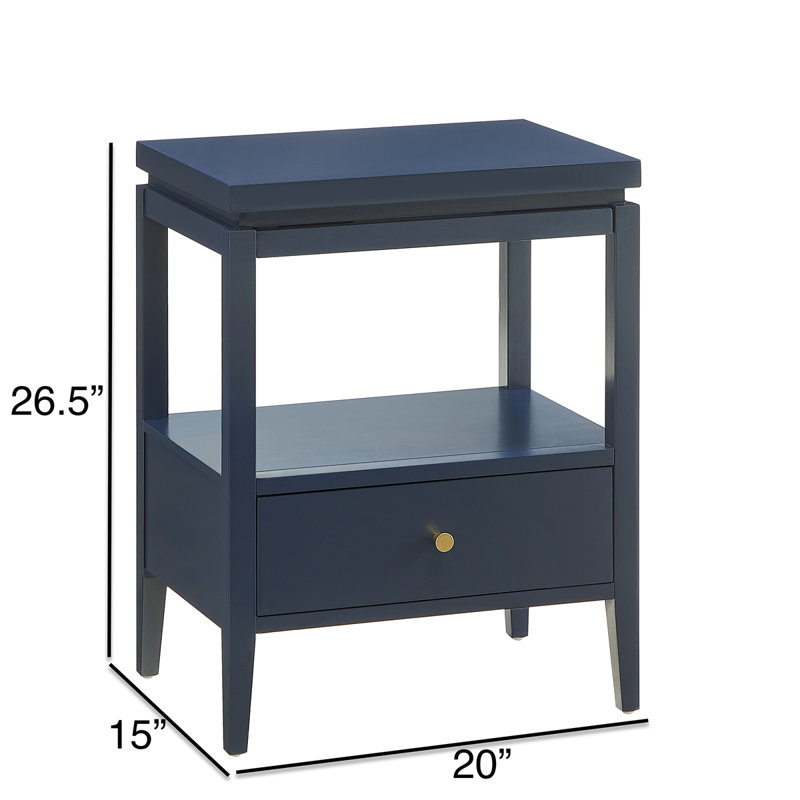 Olana Midnight Blue 1-drawer Nightstand, Dark Blue
