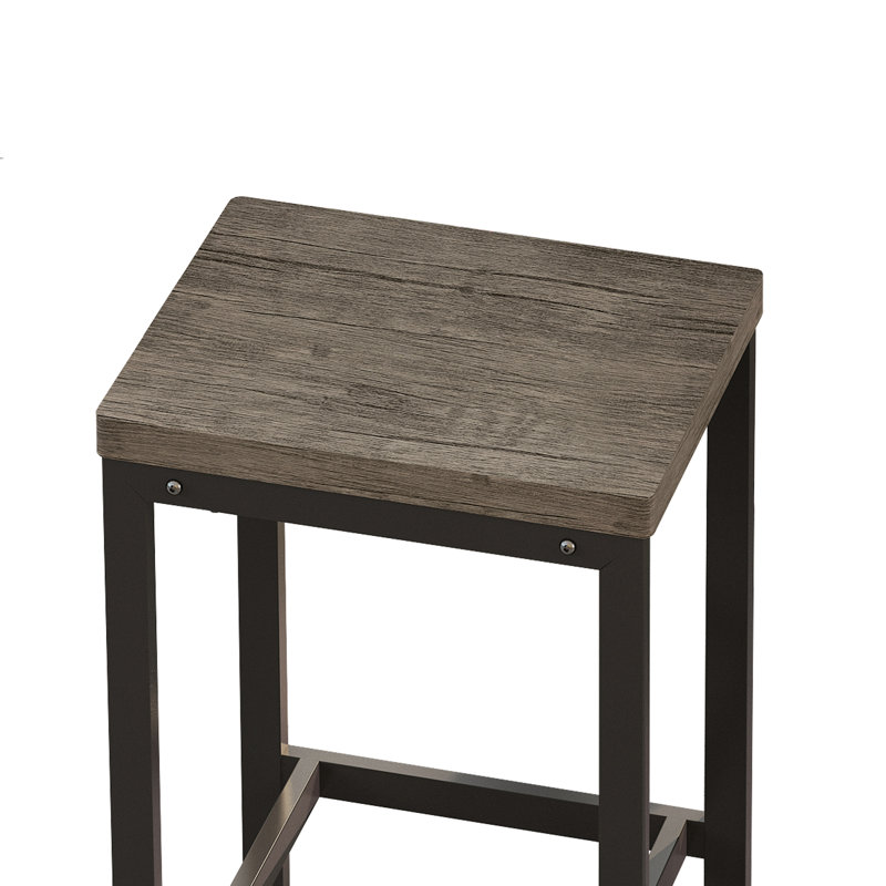 Table de salle à manger de cuisine moderne, table de pub, ensemble de table de salle à manger longue avec 3 tabourets, assemblage facile, brun gris