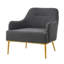 Chaise d'appoint moderne en chenille, conception courbée et pieds en métal doré pour le salon