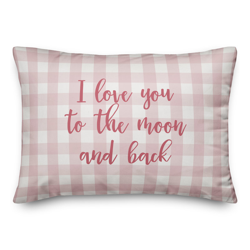  Coussin décoratif I Love You To The Moon And Back, Rose