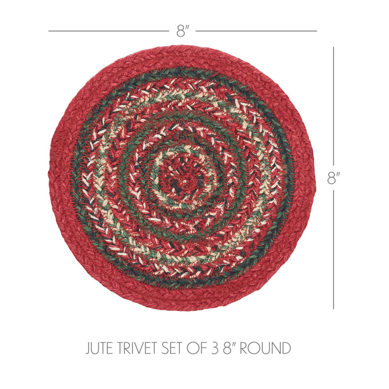 Ensemble de 3 sous-verres en jute Forrester de 8 po de diamètre