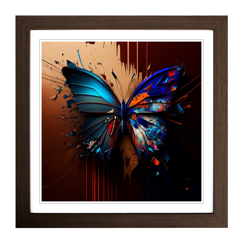 Single Picture Frame Print on Wood, Walnut