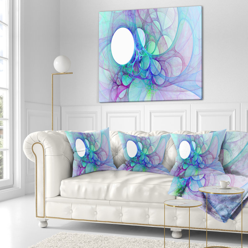 Abstract Clear Fractal Angel Wings Pillow, 16" x 16", Throw Pillow