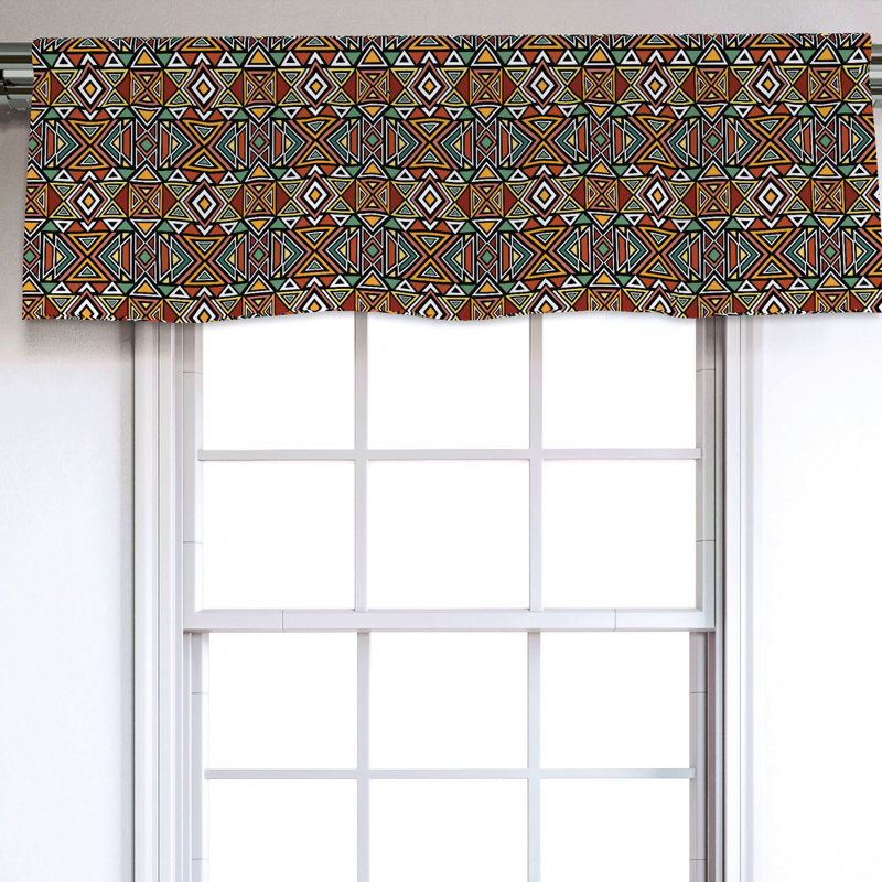 Sateen Ikat Ruffled Window Valance