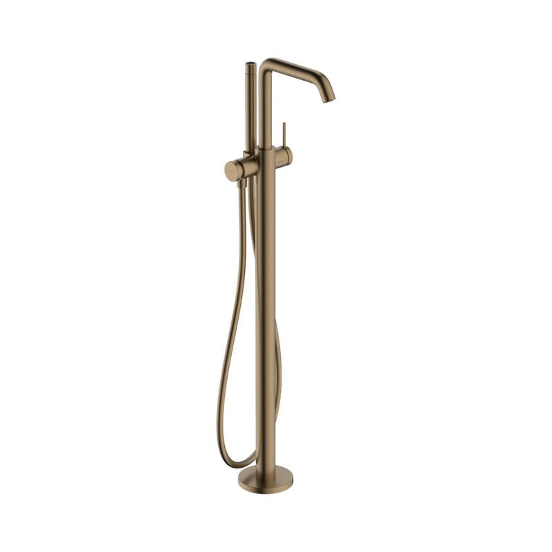 Robinet de baignoire autoportant avec douche à main 1,75 GPM hansgrohe Tecturis S, Bronze brossé