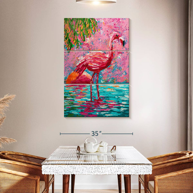 Brampt Abstract Flamingo, 38" H x 24" W