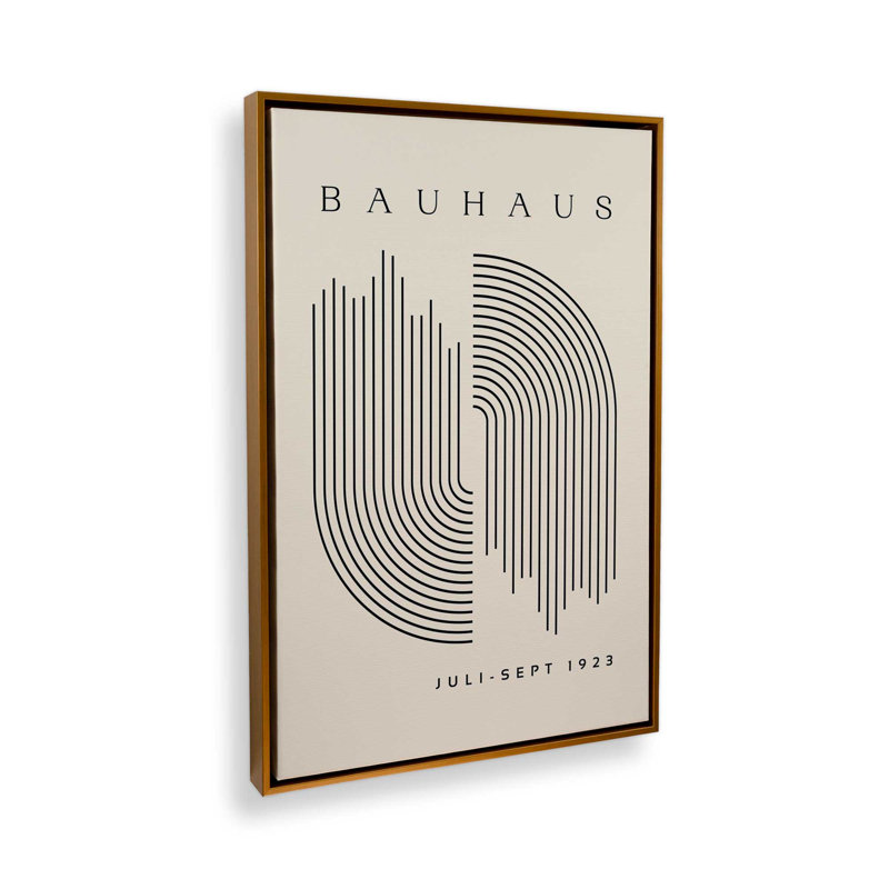 Bauhaus Duality 1923 Canvas Print, Polished Gold Floater Framed, 48.75" H x 32.75" W x 1.75" D
