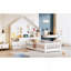 Lit simple avec fenêtre et tiroirs de chevet, lit plateforme avec tablettes et ensemble de prises et port USB, blanc-1748292556