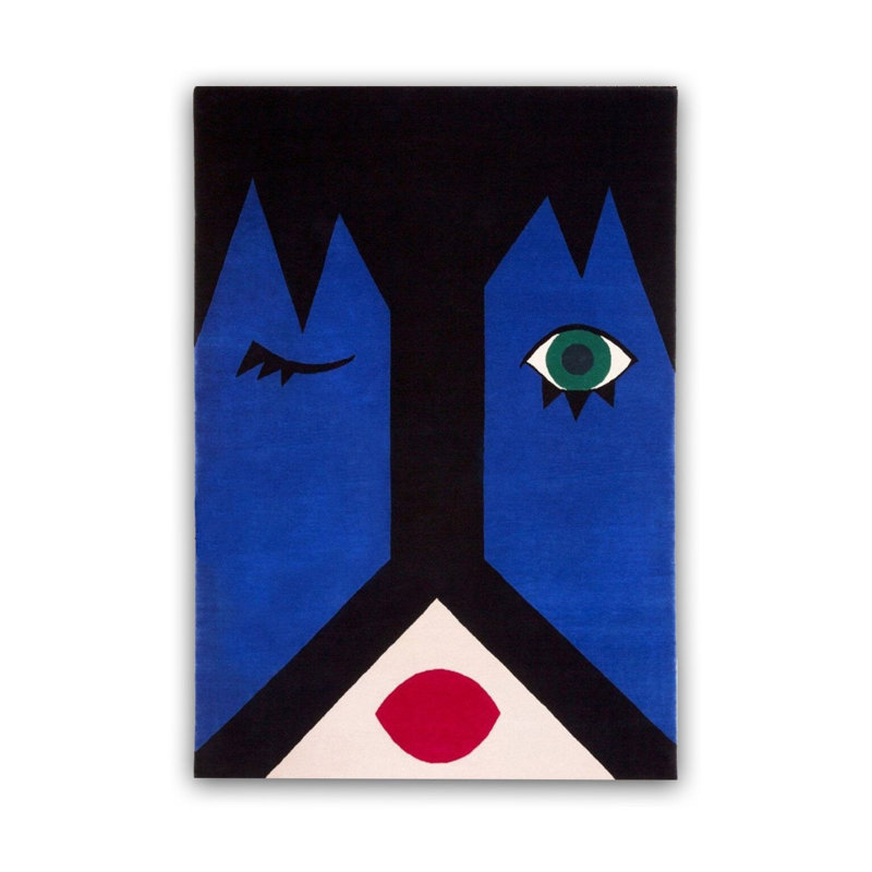 Tapis tissé bleu marine, Sous-tapis rectangulaire 2 pi 6 po x 4 pi 11 po