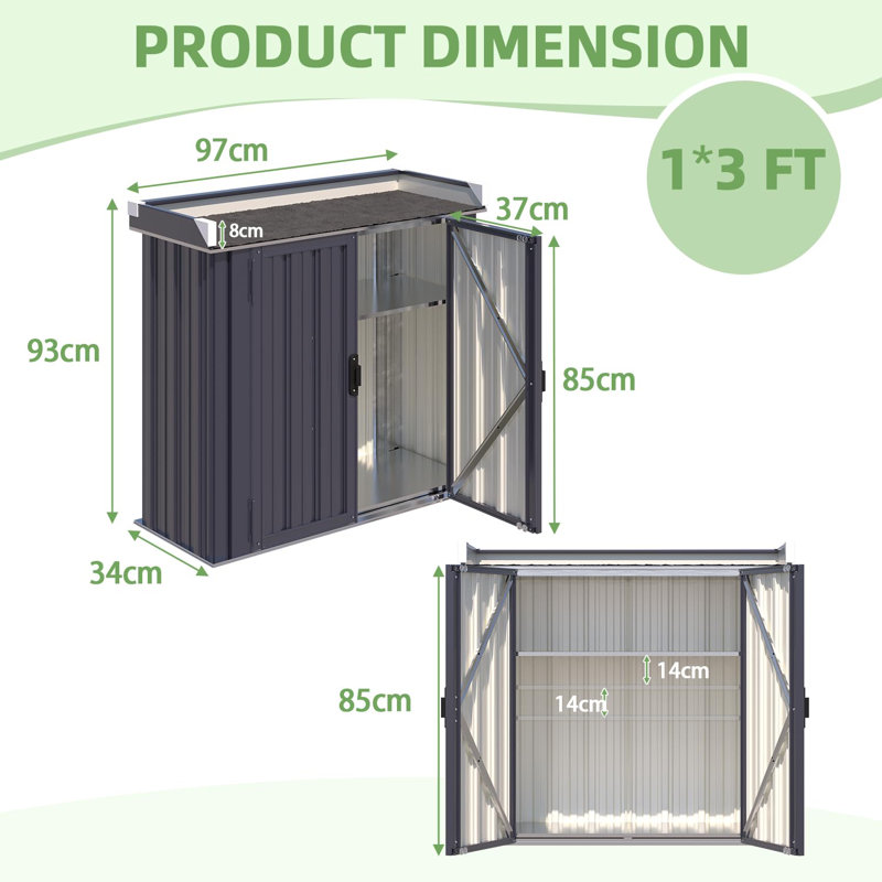 Metal Garden Storage Box Cabinet