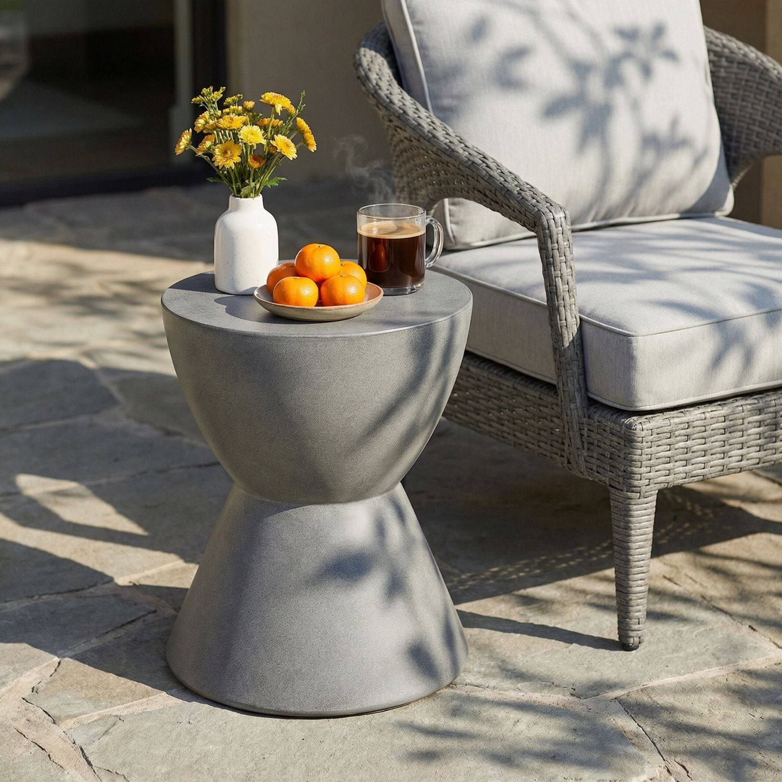 15" Patio Side Table, Charcoal