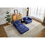 Aucun assemblage requis Compression bleu foncé, lit de sol convertible à 2 places en tissu chenille, conception modulaire modulaire pour lit d'espaces de vie, avec cadre de forme fixe, petit bricolage-1388903402