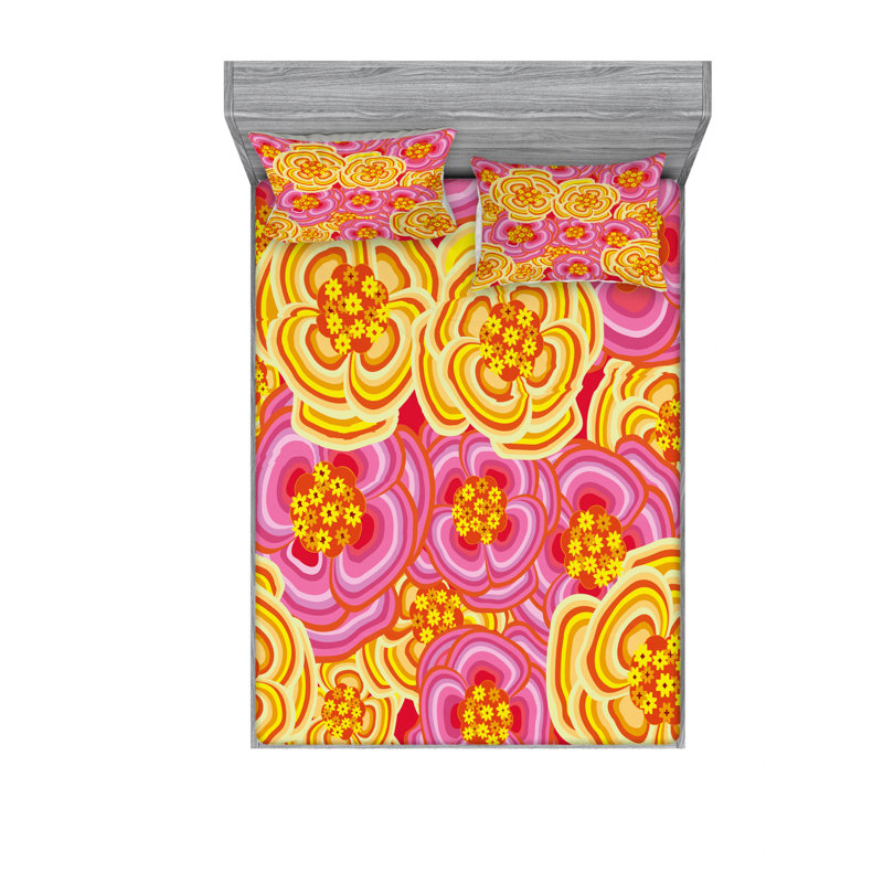 Ensemble de draps Funky, Ensemble de draps pour lit double avec un drap-hou
