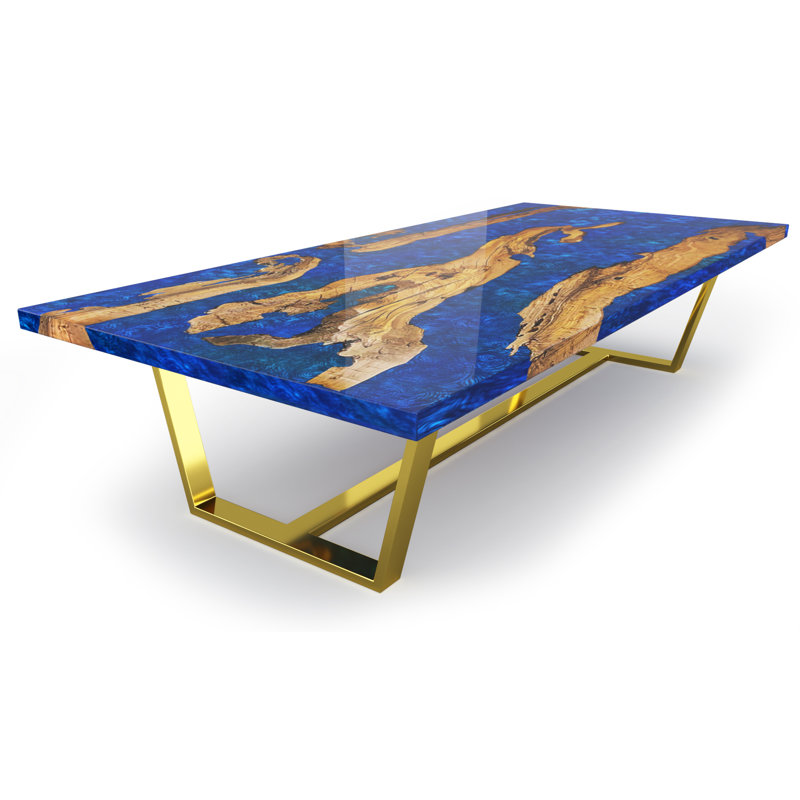 Morano Coffee Table, Pearl Blue, 17.7" H x 55.1" L x 27.5" W