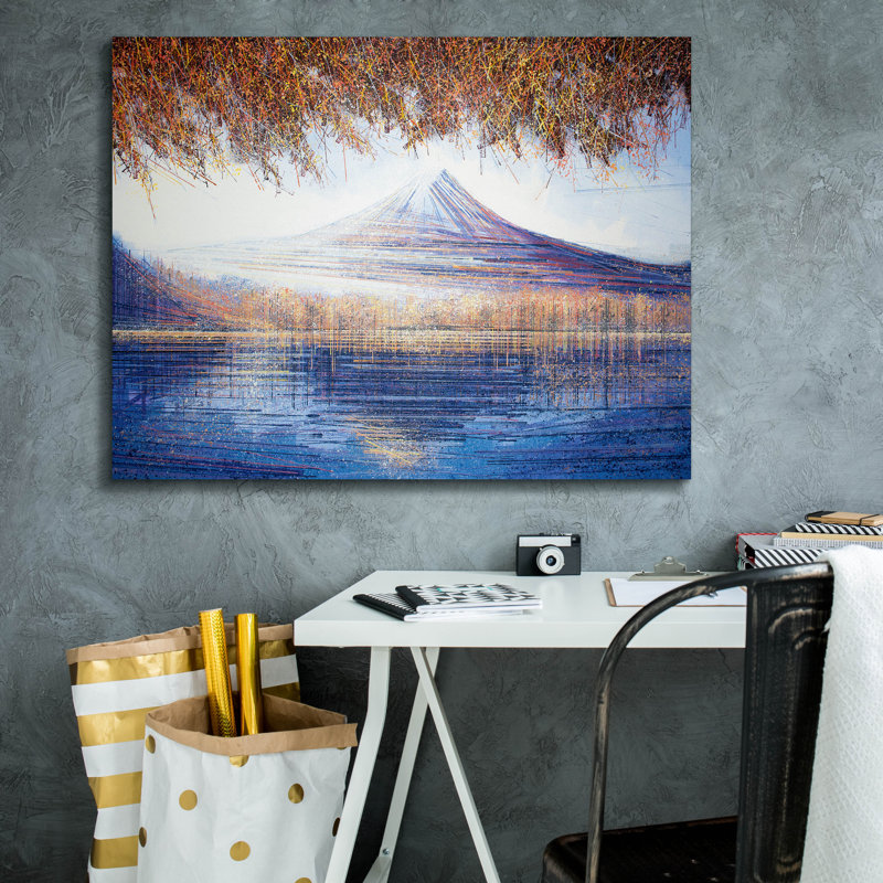 «Automne au Japon» par Marc Todd, art mural sur toile, 34 po x 26 po