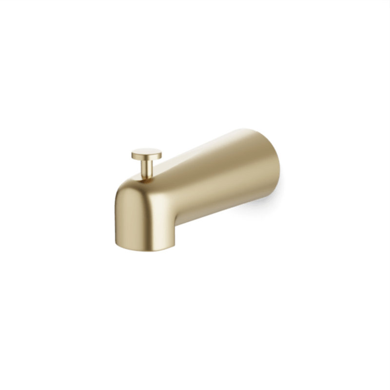 Trova Tub Spout With Diverter Brushed Nickel, Satin Brass