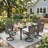 6-Person Rectangular Patio Dining Set With 360° Swivel Textilene Rocking Chairs-387226826