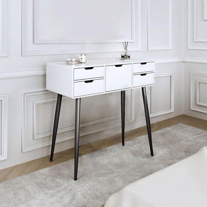 Lulette Dressing Table, White/Black