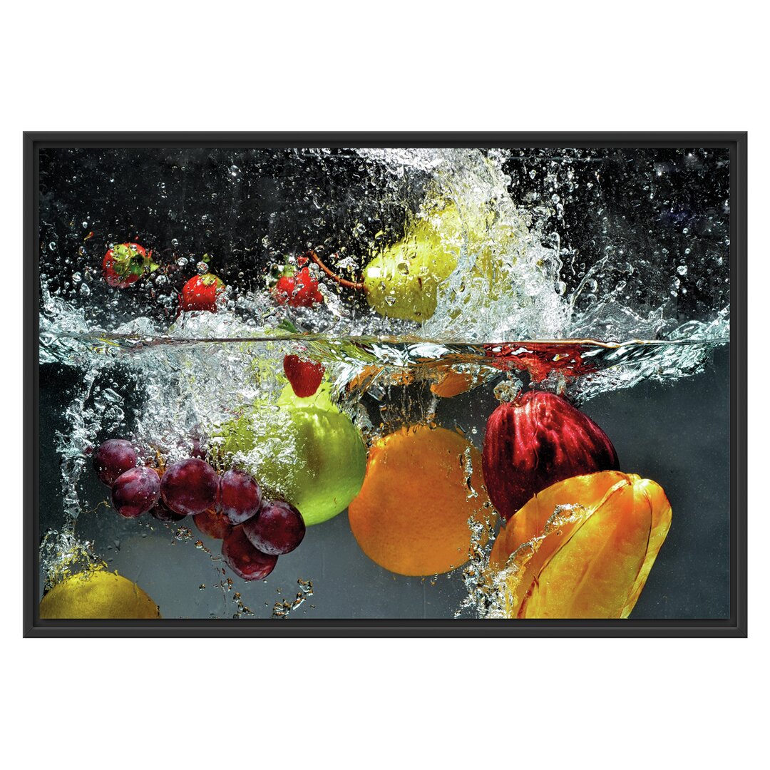 Leinwandbild Fruit Falling in Water