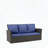 67.7" 3-Seat All-Weather Wicker Patio Sofa with Thick Blue Cushions, Black Frame-873009195