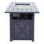 Ensemble de foyer rectangulaire gris foncé 5 pièces Courtyard Casual Santa Fe avec 1 foyer et 4 chaises inclinables Sling