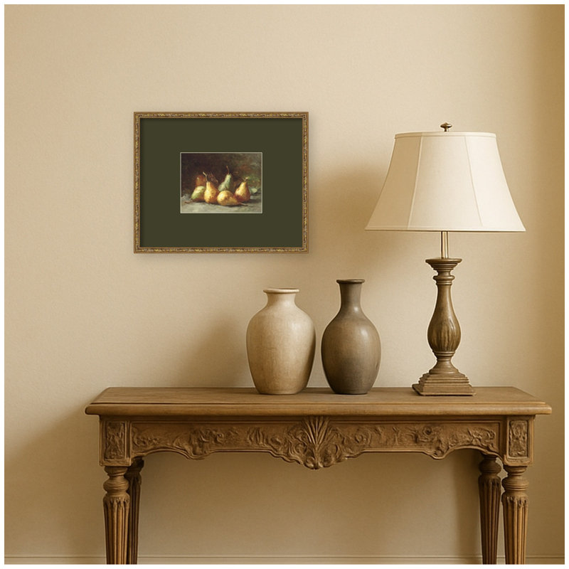 «Pears» par Hubert Bellis par Nostalgia Prints, reproduction d'art encadrée