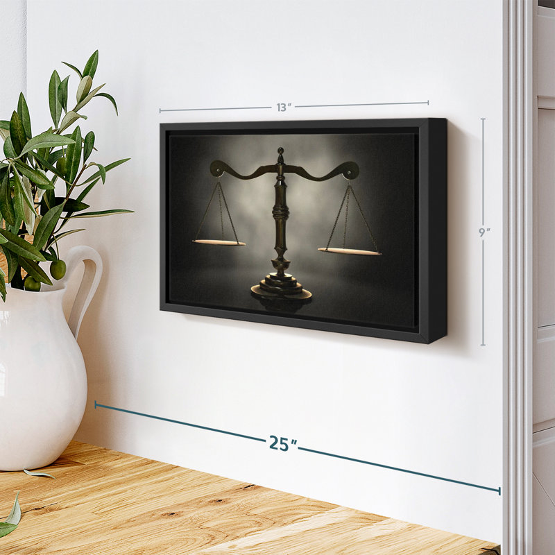 «Gold Scales Of Justice Wall Art», H 9 po x l 13 po