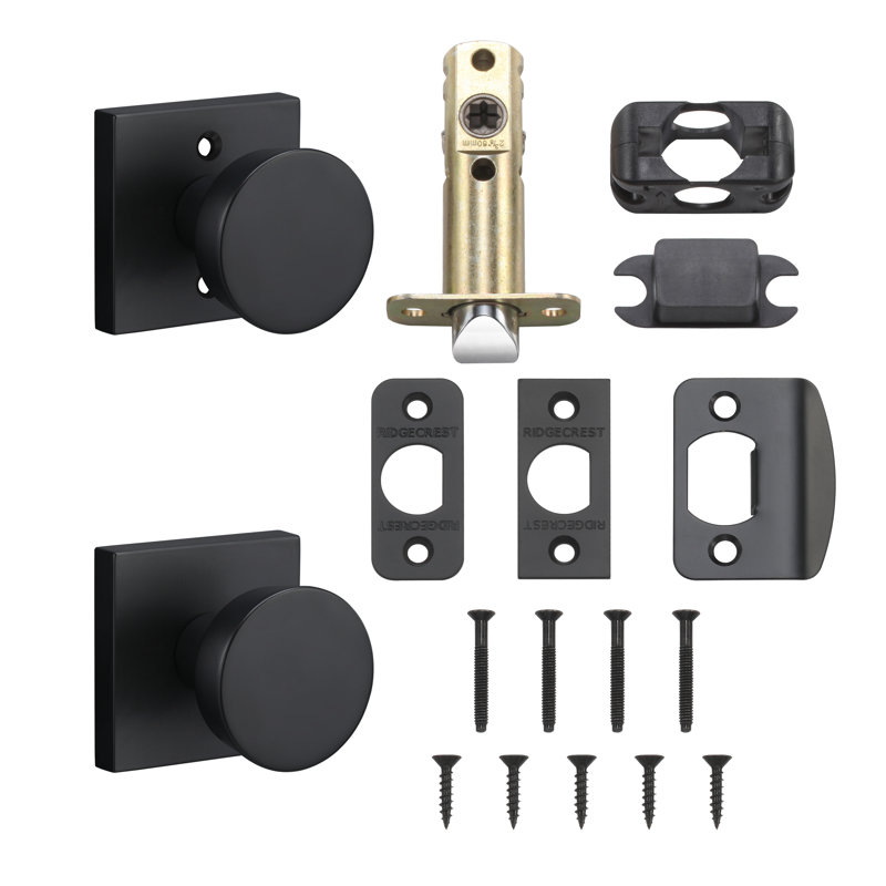 Zermatt Square Passage Knob, Matte Black